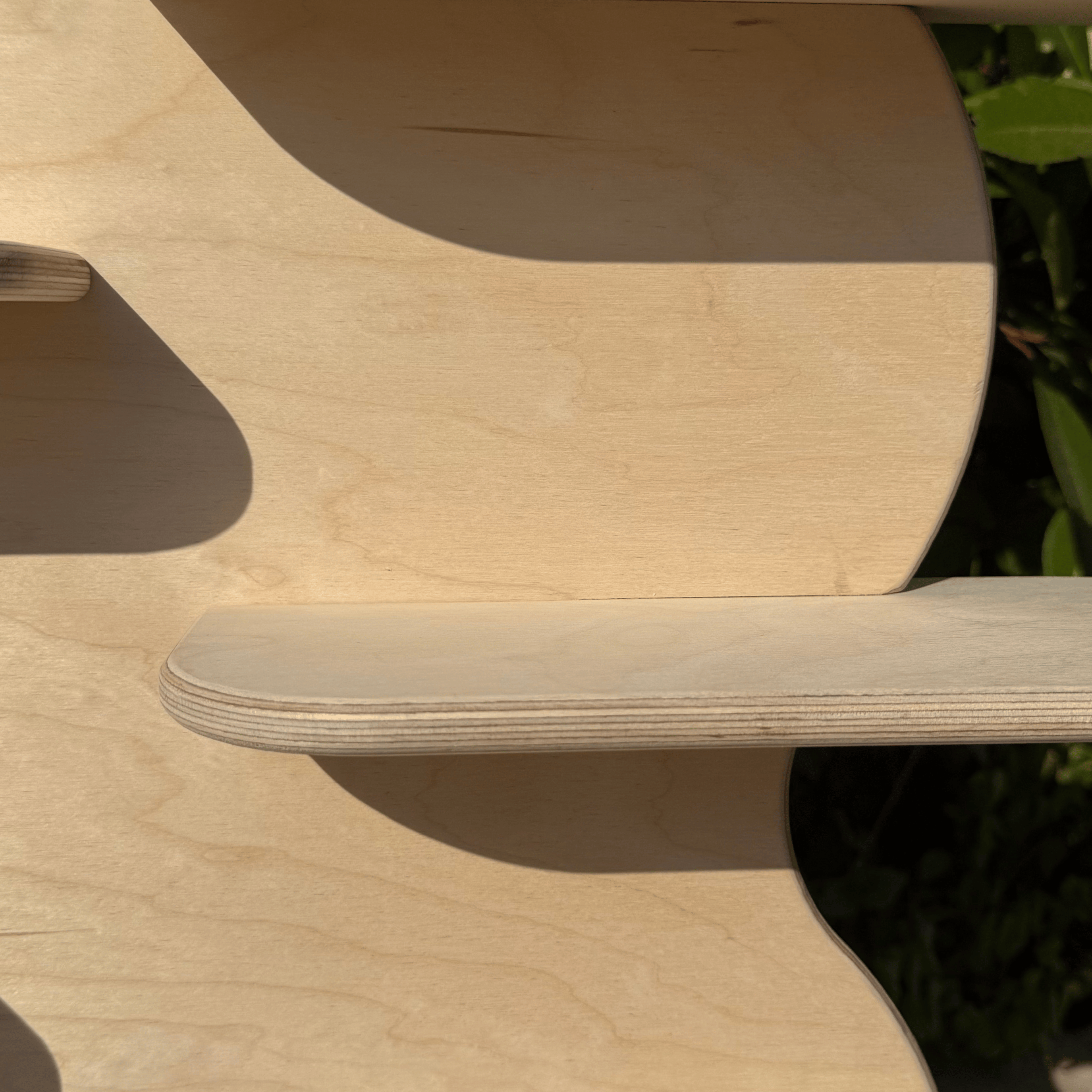 Asymmetrical Wavy Collapsible Wooden Display Stand