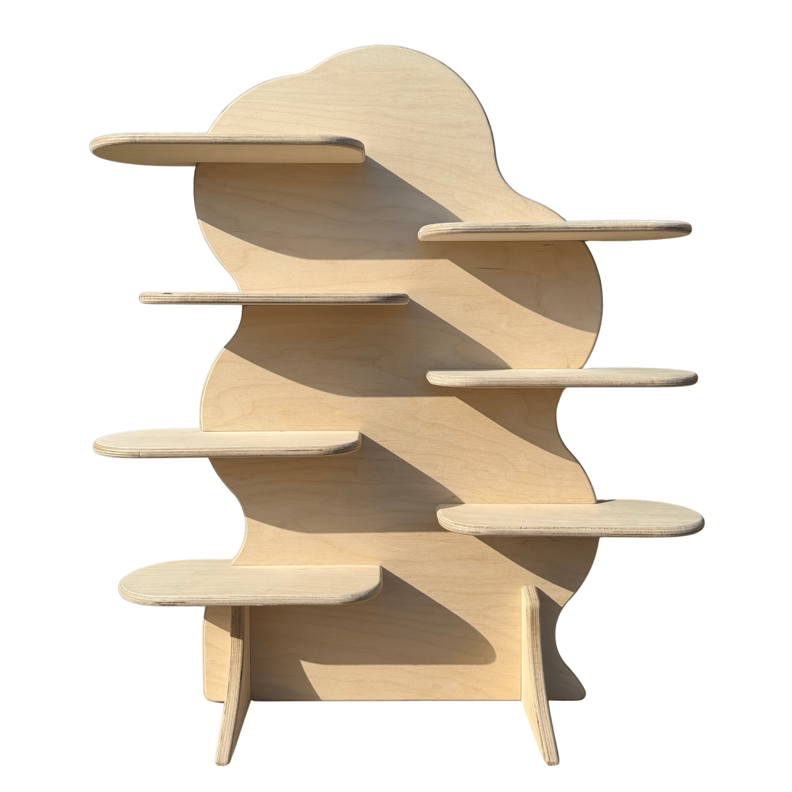 Asymmetrical Wavy Collapsible Wooden Display Stand