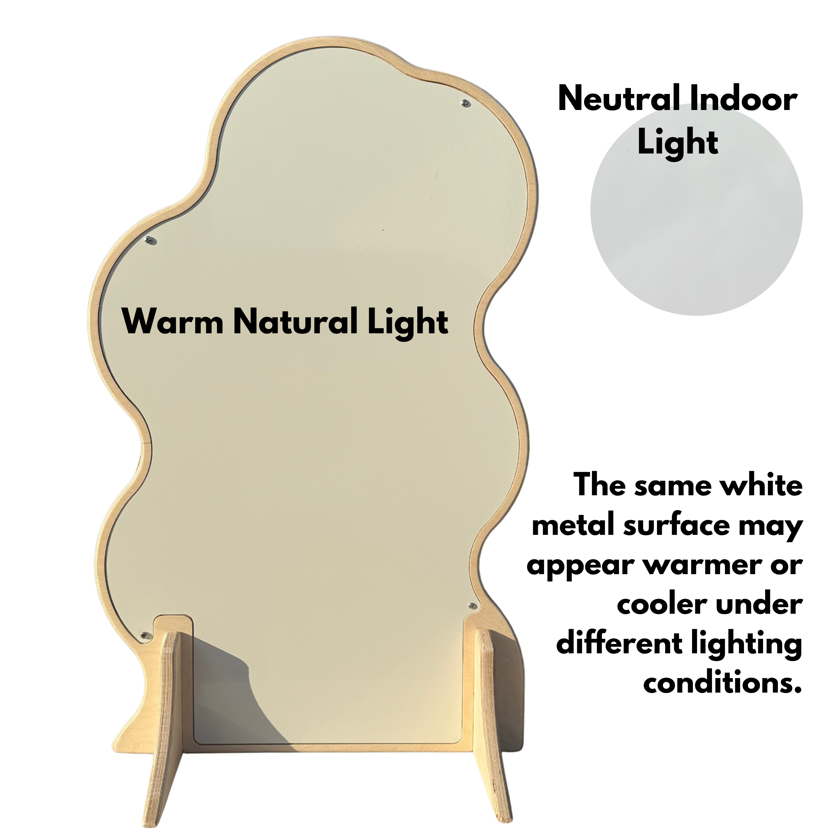 Asymmetrical Wavy Collapsible Wooden Magnet Display Stand | White Metal Surface