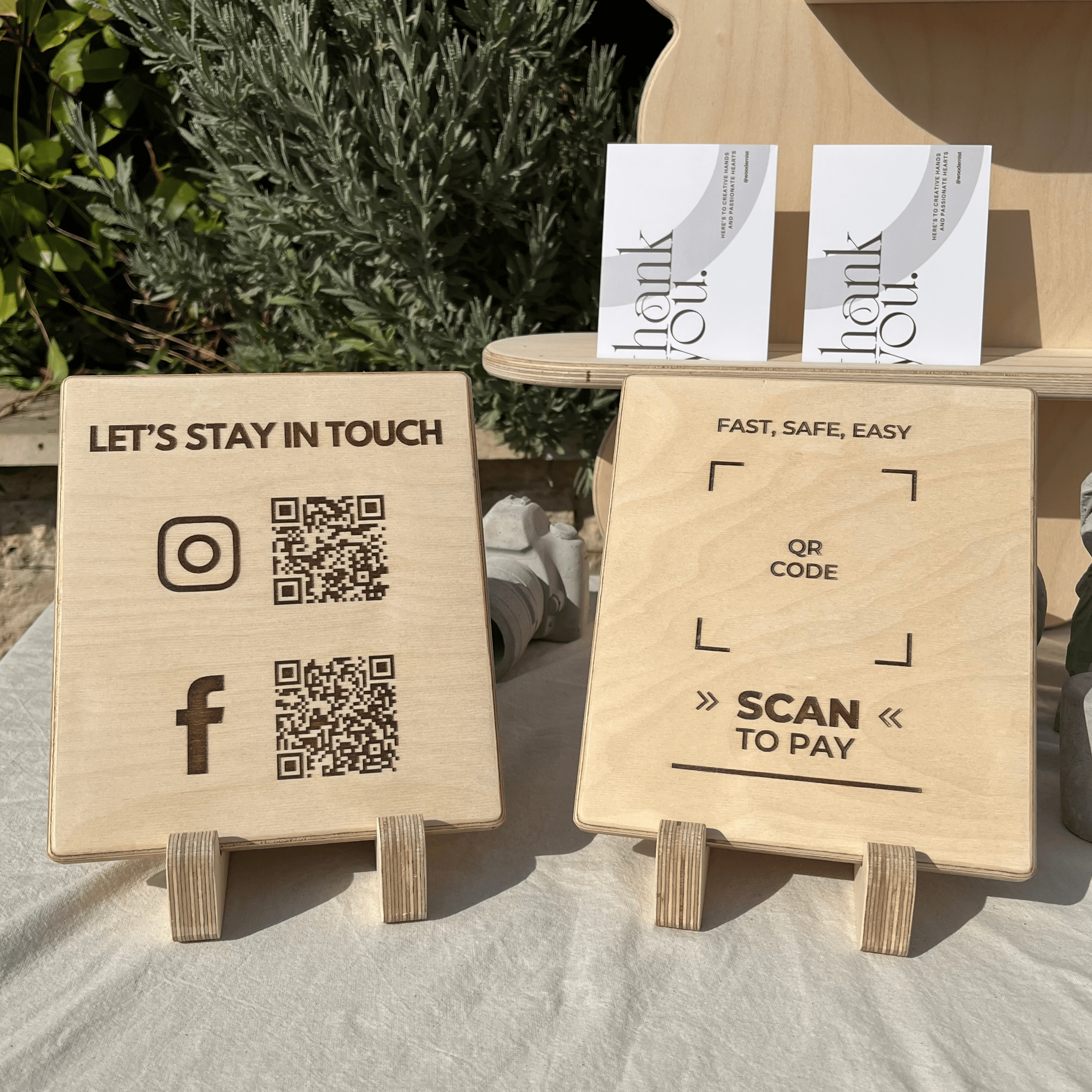 Rectangular Personalized Tilted QR Code Sign