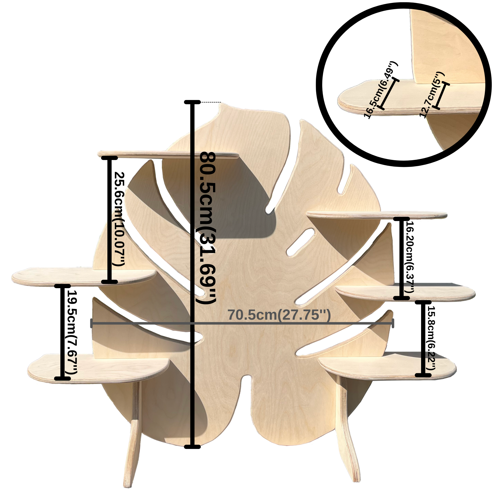 Monstera Perforated Leaf Collapsible Dispaly Stand