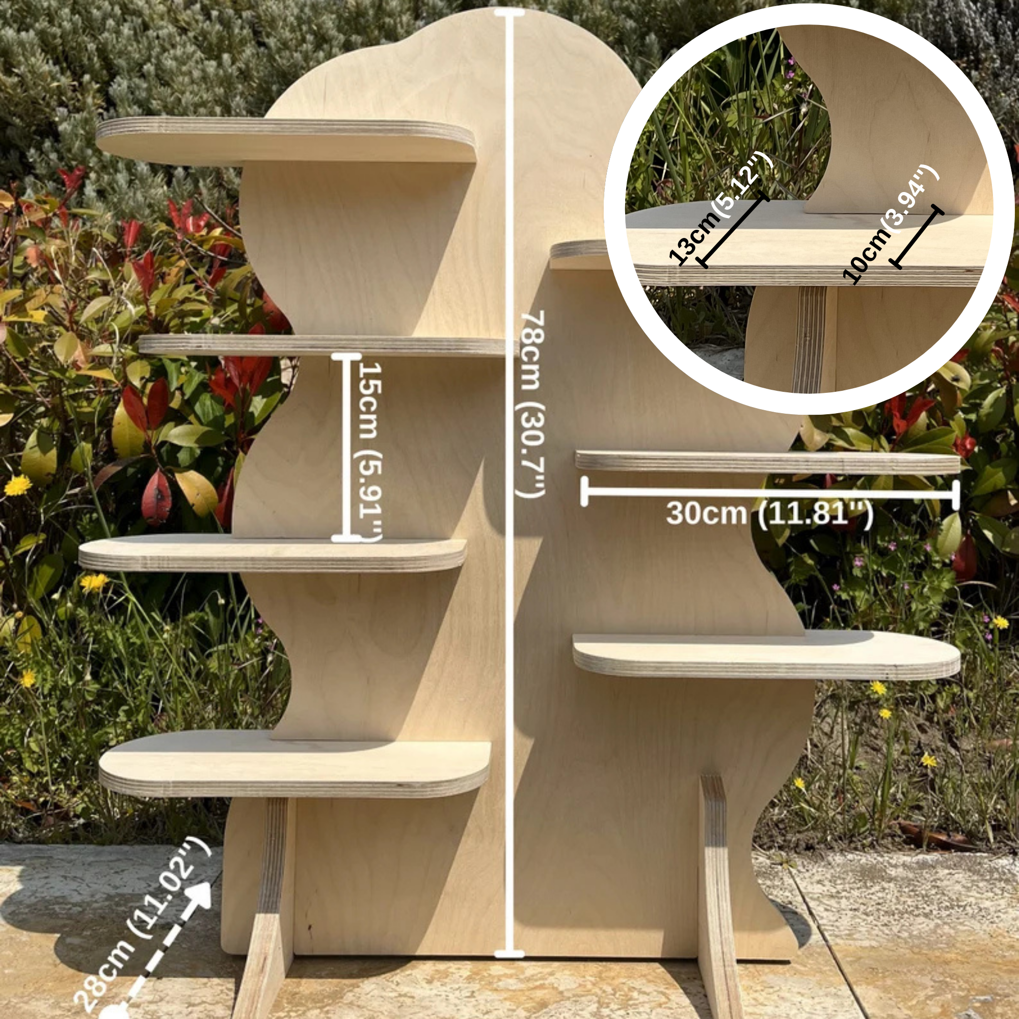 Asymmetrical Wavy Collapsible Display Stand