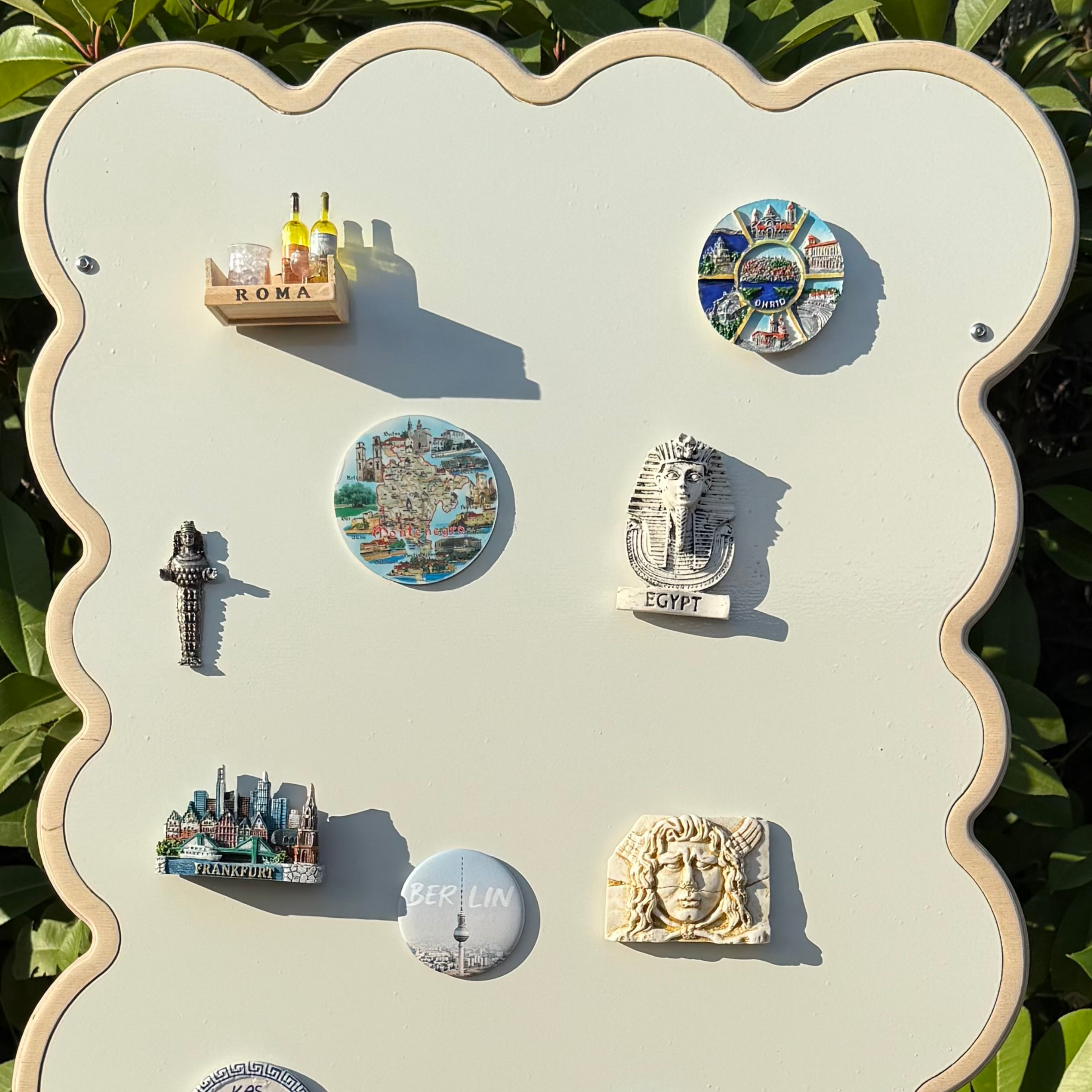 Biscuit Collapsible Wooden Magnet Display Stand | White Metal Surface