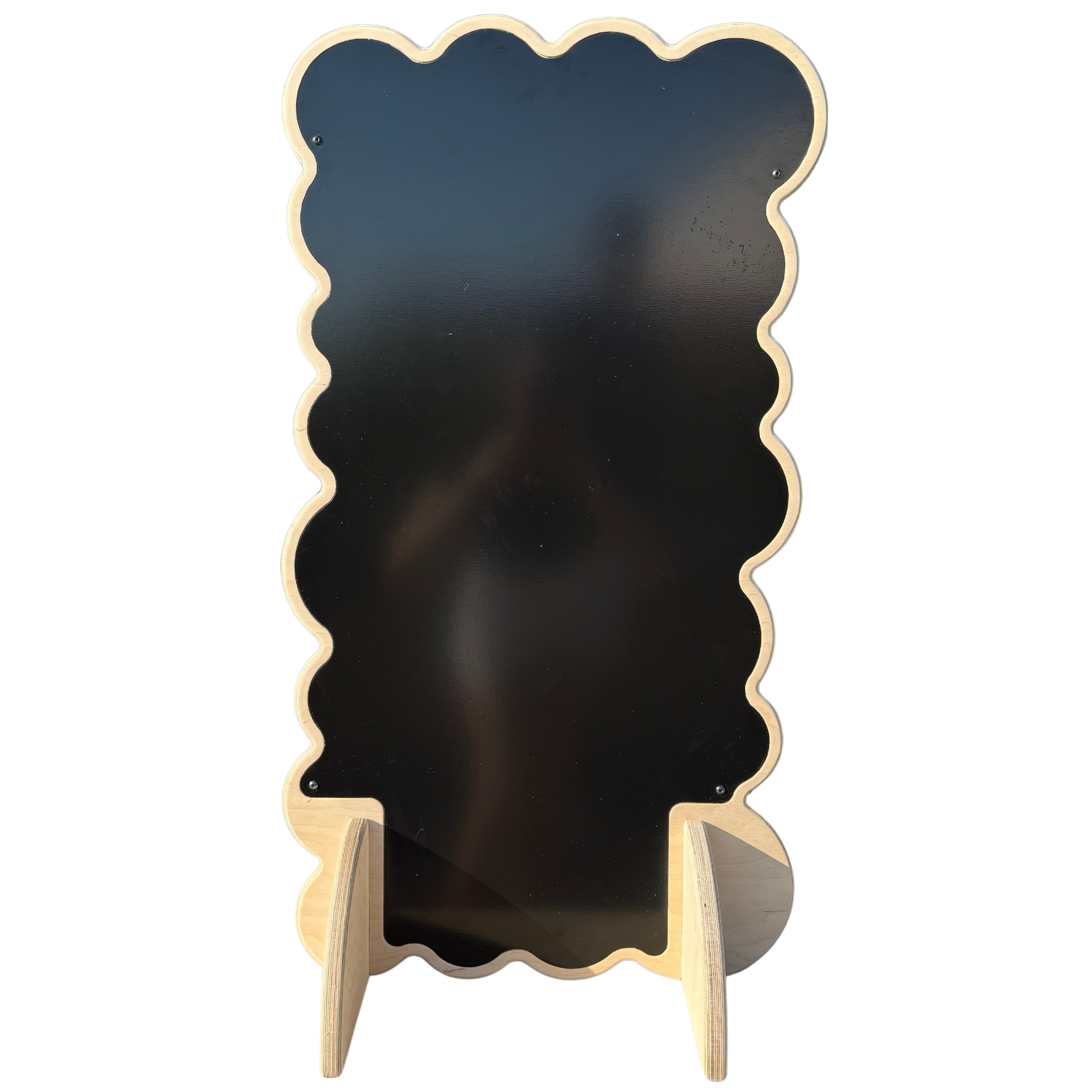 Biscuit Collapsible Wooden Magnet Display Stand | Black Metal Surface