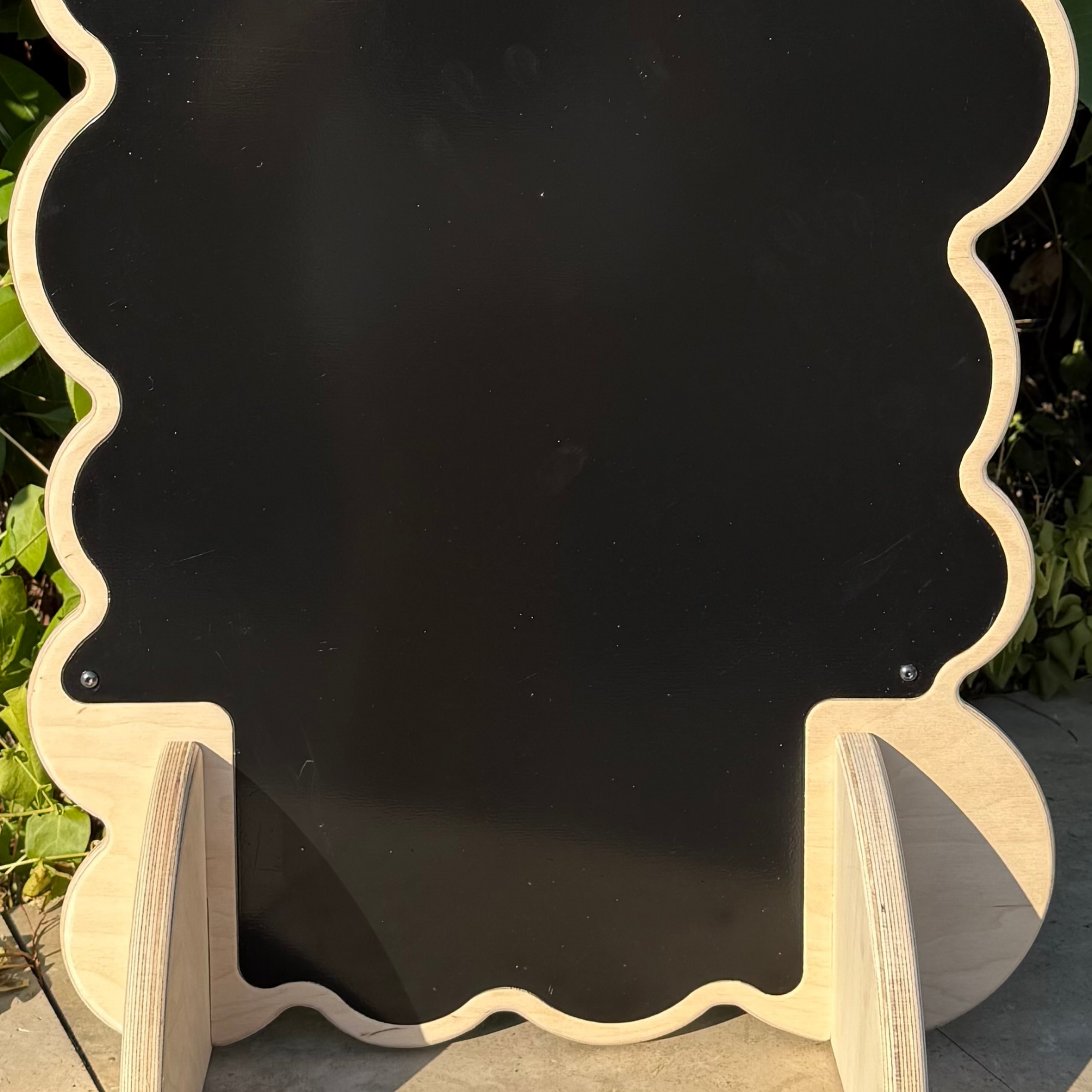 Biscuit Collapsible Wooden Magnet Display Stand | Black Metal Surface