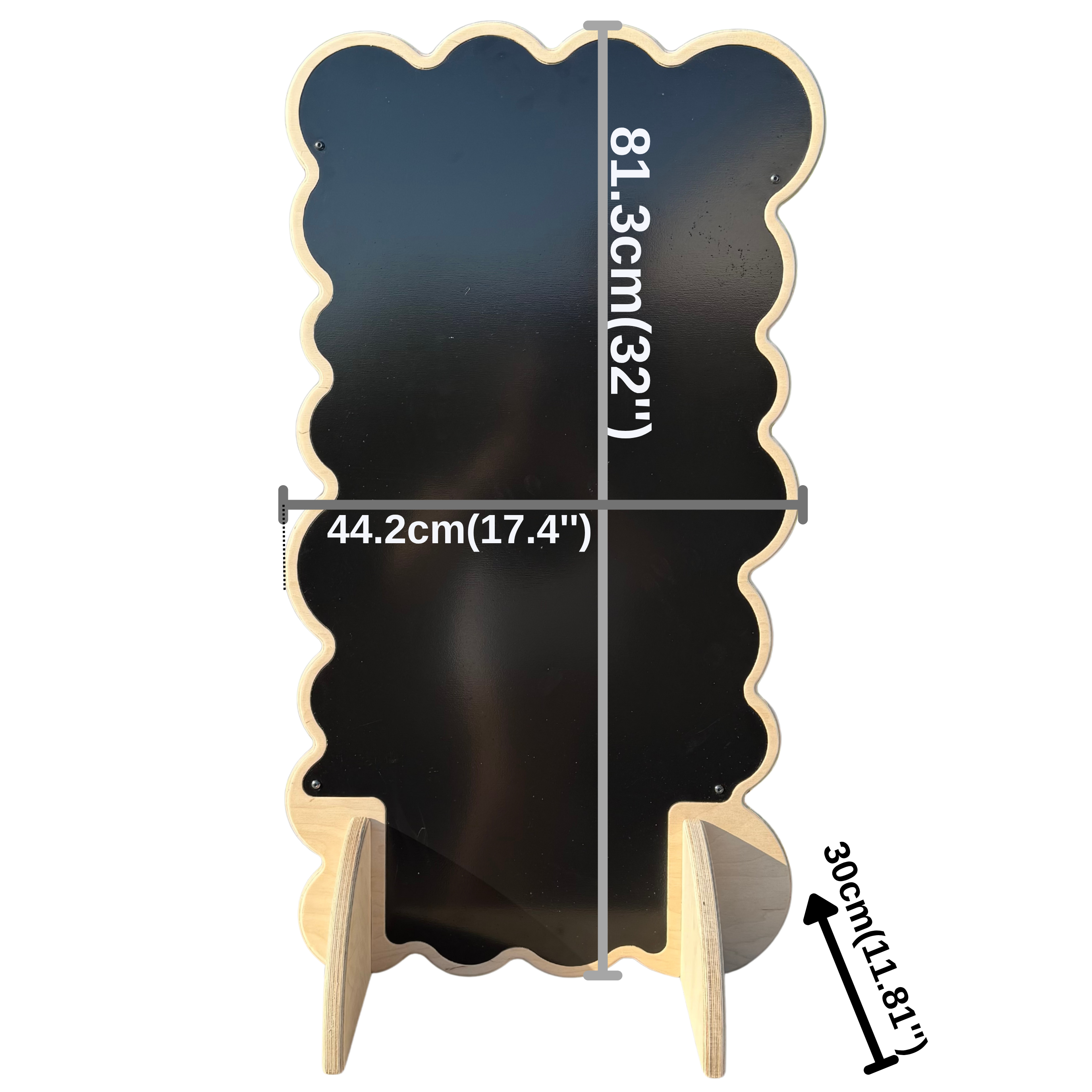 Biscuit Collapsible Wooden Magnet Display Stand | Black Metal Surface