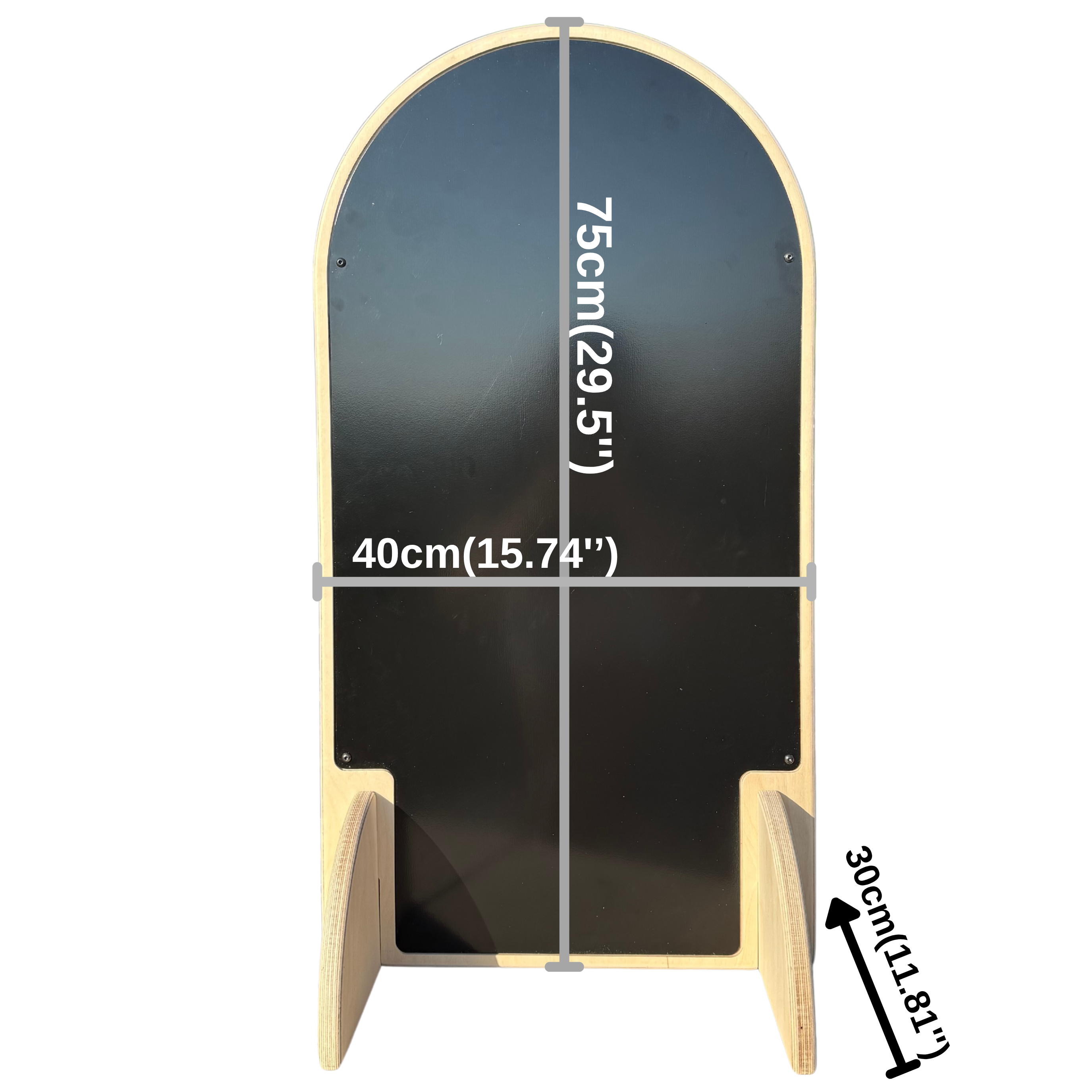 Greebi Collapsible Wooden Magnet Display Stand | Black Metal Surface