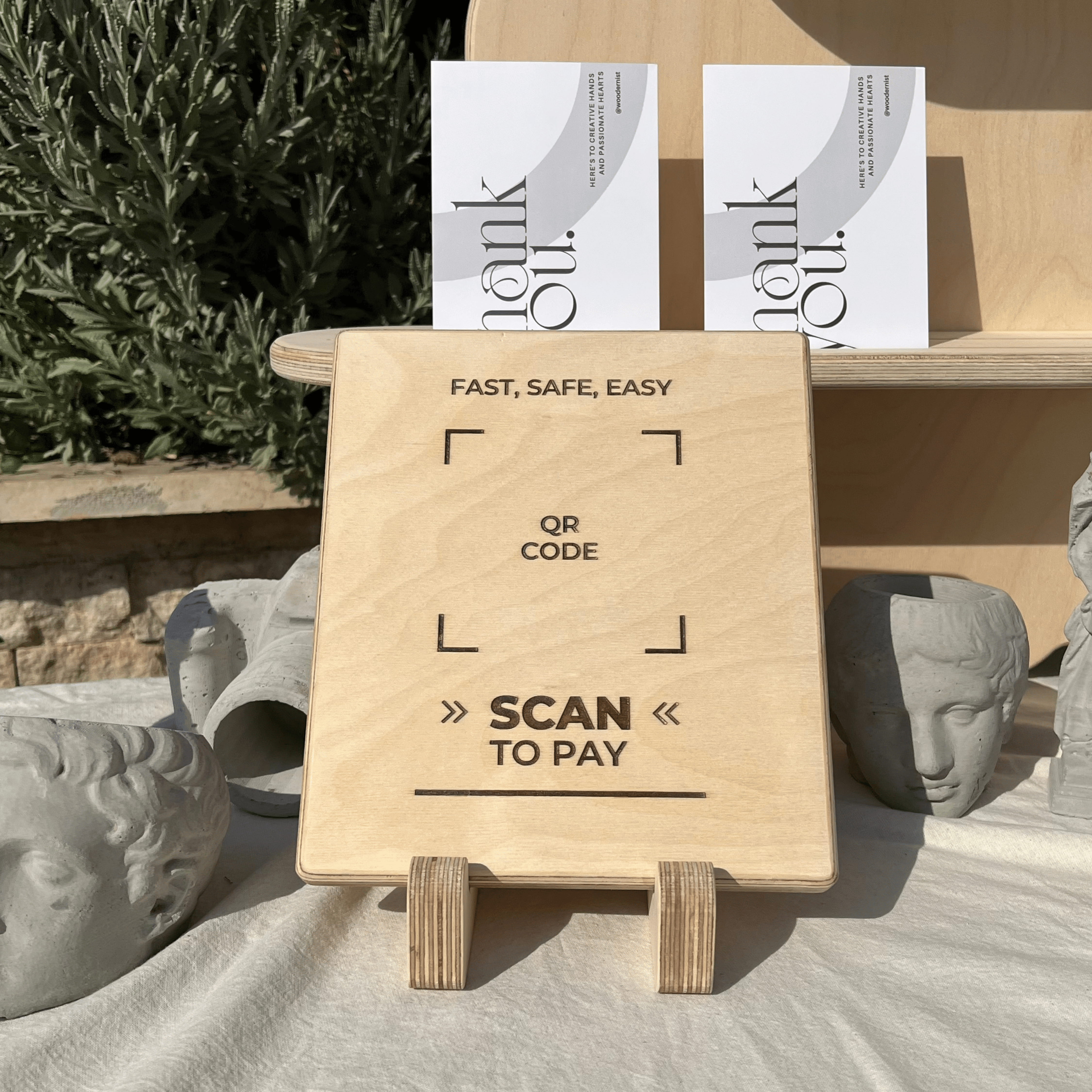 Rectangular Personalized Tilted QR Code Sign