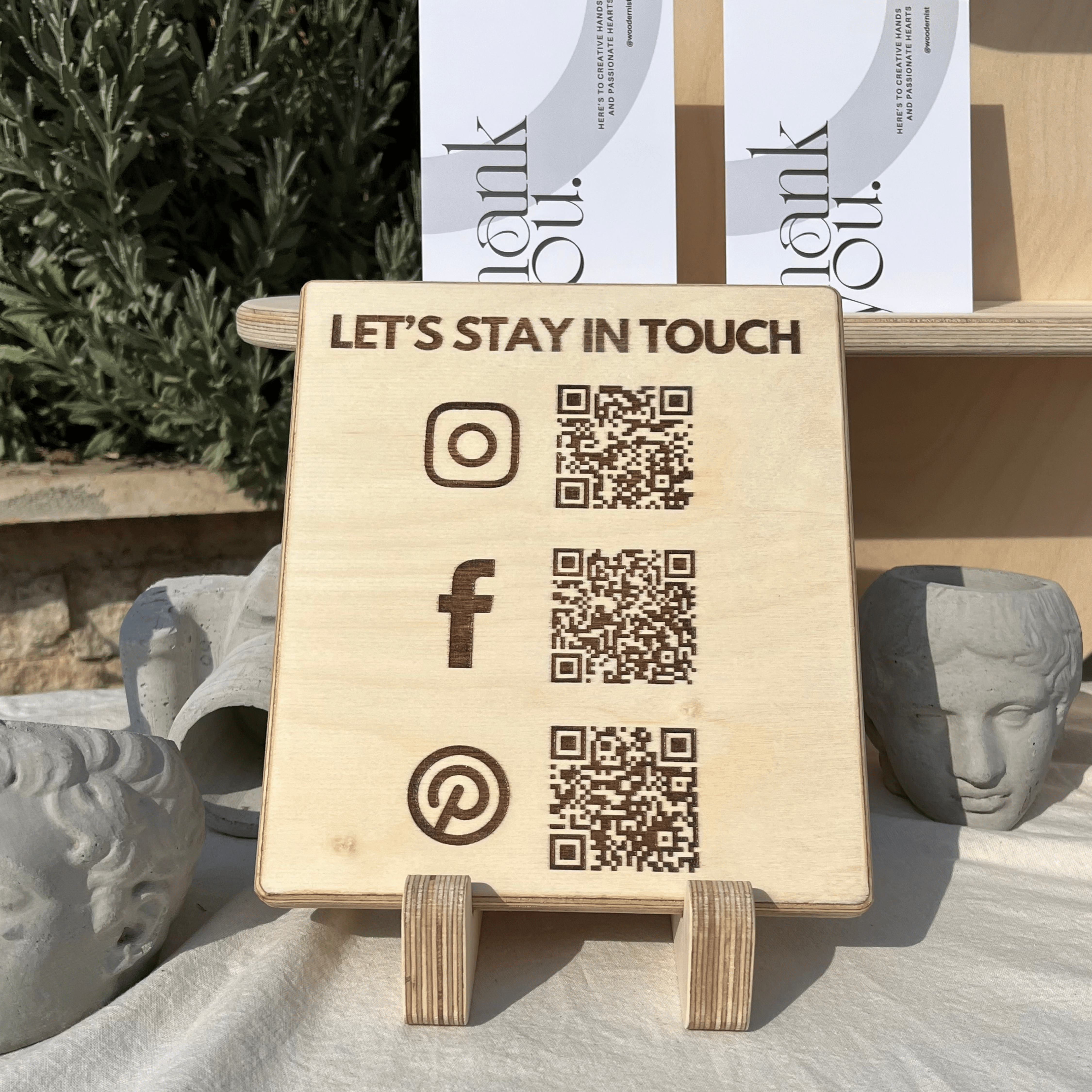 Rectangular Personalized Tilted QR Code Sign