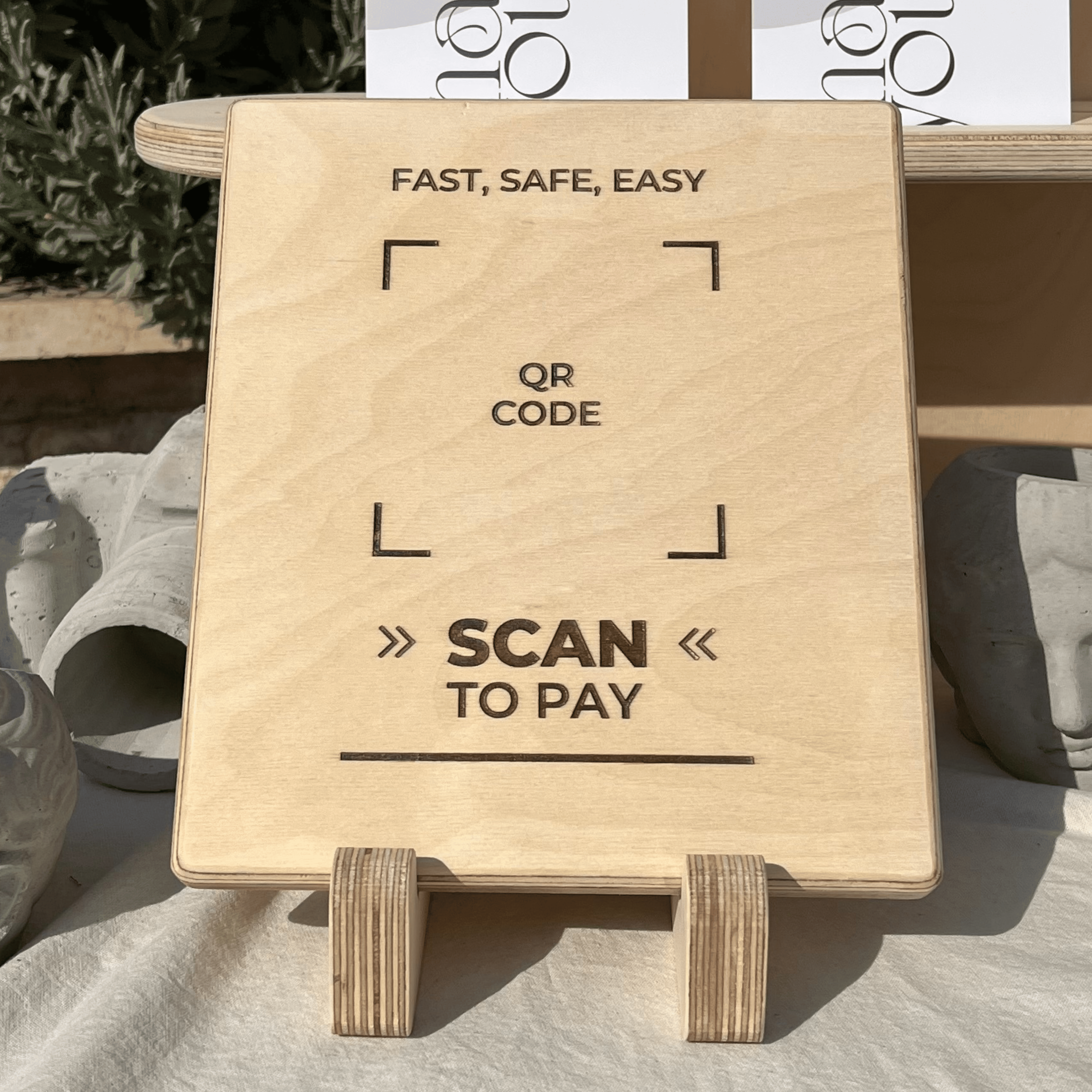 Rectangular Personalized Tilted QR Code Sign